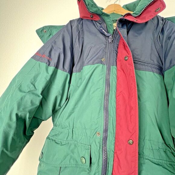 VINTAGE Eddie Bauer Jacket Mens green Goose Down Puffer Insulated Hooded sz M. - Picture 4 of 11